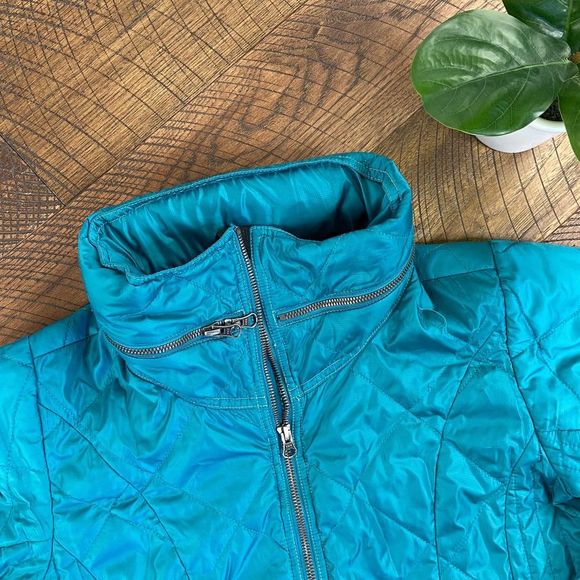 KUHL S puffer down quilted coat Teal women Primaloft long trench quilted - Picture 3 of 8